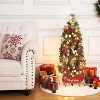 ODK 4.5ft Pre-Lit Christmas Tree - Realistic Spruce Tips, LED Lights with Multiple Modes, Sleigh Base, Ideal for Indoor Home & Office Decor - 3 of 4