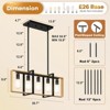 Kitchen Island Light Fixture - 5-Light Adjustable Farmhouse Chandelier for Dining Room with Rattan+Metal Pendant Design - 4 of 4