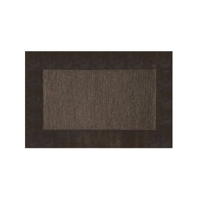 Plow & Hearth 2' x 4' Madrid Banded Rectangular Hearth Rug, in Chocolate