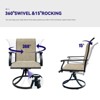 SKRAN Swivel Dining Chairs Set of 2, Outdoor Swivel Breathable Patio Chairs Lawn Chairs for Front Porch Backyard Deck, Black+Brown - 4 of 4