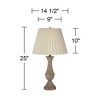 Regency Hill Avery Traditional Table Lamps 25" High Set of 2 Faux Wood with USB Charging Port LED Touch On Off Ivory Shades for Living Room Home Desk - 4 of 4