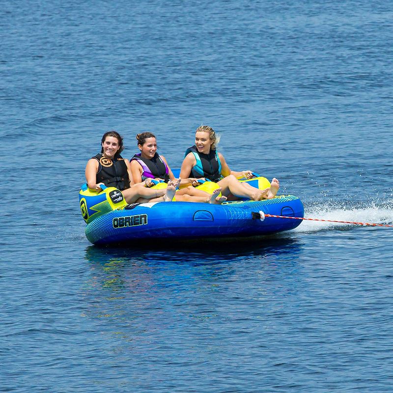 O'Brien Watersports Heavy-Duty Durable Barca 3 Person Raft Comfy Kickback Lightweight Towable Boat Tube, Blue, 3 of 6