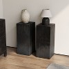 APRILSOUL33.75"Wood-Look Square-Column MGO End Table,Wood-Like Distressed Finish - 3 of 4