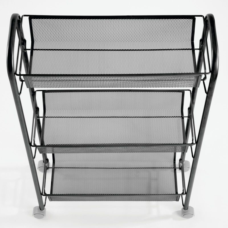 mDesign Steel Slim Rolling Utility Cart Storage Organizer with Shelves, 4 of 8