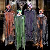 Joyfy 4Pcs 29” Halloween Hanging Clown Outdoor Decorations, Halloween Prop Décor for Lawn Yard Graveyard Front Porch Party Supplies - 2 of 4