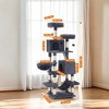 66.1 Inch Large Cat Tree Cat Tower with Scratching Posts, 2 Perches, 2 Caves, Basket, Hammock, Pompoms, Multi-Level Plush Cat Condo for Indoor Cats - 4 of 4