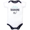 Little Treasure Baby Boy Cotton Bodysuits 3pk, Whale Suspenders - image 2 of 4