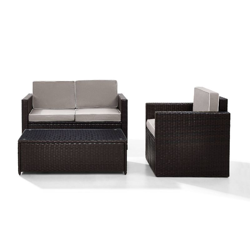 Palm Harbor 3pc All-Weather Wicker Patio Seating Set - Crosley, 4 of 9