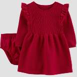 Carter's Just One You® Baby Girls' Long Sleeve Dress - Red/Gray