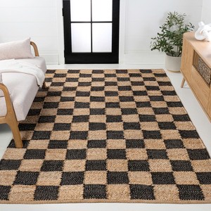 JONATHAN Y Theo Modern Farmhouse Woven Jute Checkerboard Indoor Area Rug - 1 of 4