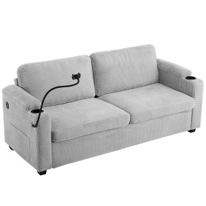 GlasFlength Seating Sets, Versatile Striped Sectional, Ideal for Entertaining, Classic and Comfortable, Gray, 72.8"*30.7"*33" - 1 of 4