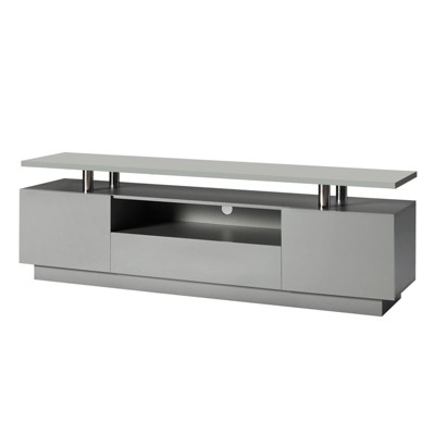 AMERLIFE 70" High Gloss TV Stand with LED Lights, Storage Cabinet & Shelf, Fits 80" TVs