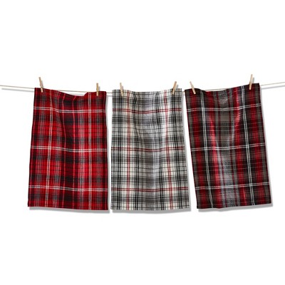 tagltd Workshirt Plaid Slub Dishtowel Set of 3