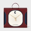 14K Gold Dipped Enamel "C" Initial Pendant Necklace - A New Day™ Gold/White - 3 of 4