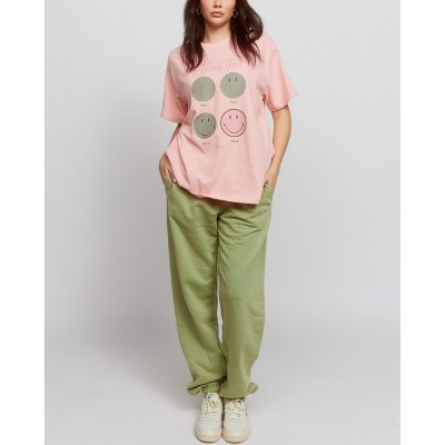 Samii Ryan | Smiley Good Day Oversized Tee , Pink