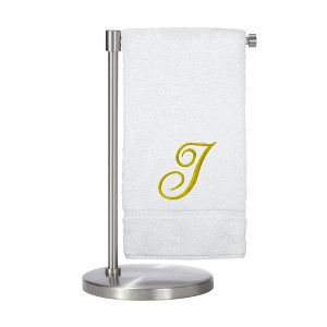 BC BARE COTTON Monogrammed Bath Towel, Personalized Gift, 27 x 54 inches - Set of 2 - White - Gold Script - 1 of 1