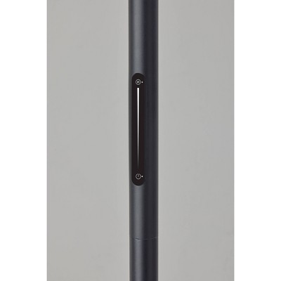 Adler Adjustable Arc Floor Lamp in Antique Brass with Cream Shade