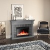 Kismile 50" Electric Fireplace with Mantel,Electric Fireplace TV Stand,Adjustable Realistic LED Flame with Remote Control (Gray) - 2 of 4