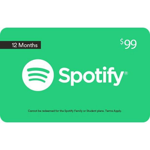 Spotify $99 Gift Card (mail Delivery) : Target