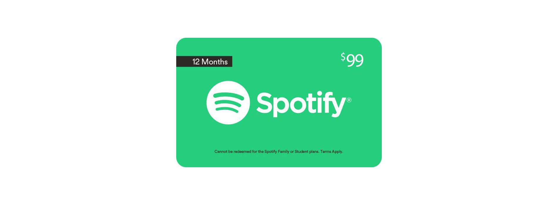 Spotify $99 Gift Card (Mail Delivery)