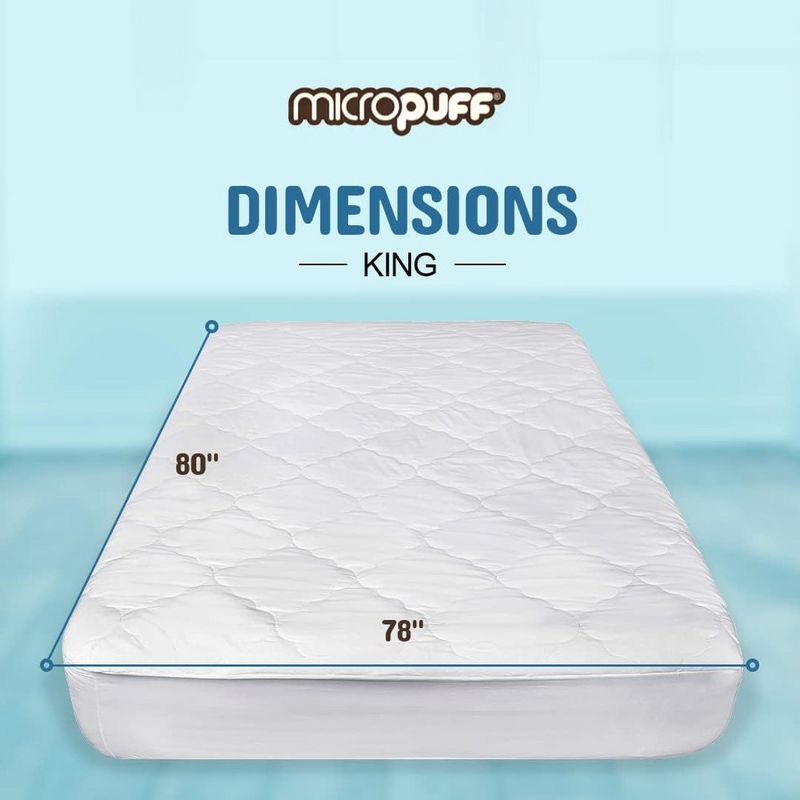 Micropuff Soft and Comfortable Mattress Pad - Durable Fabric - Odorless Filling - 100 GSM, 3 of 9