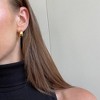 14K Gold Plated Triple Huggie Illusion Stud Earrings | Double Huggie Hoop Earrings for One Hole | Gold Hoop Earrings for Women - 2 of 4