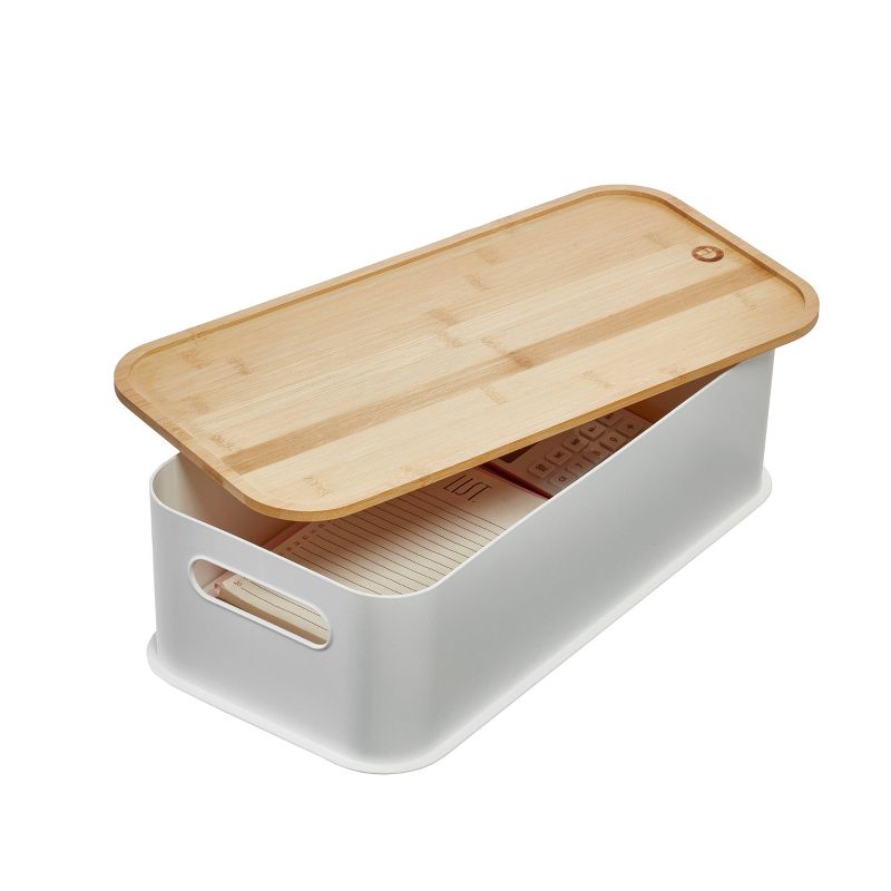 iDESIGN Large Handled Bin with Bamboo Lid Coconut, 4 of 7