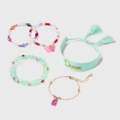 Girls' 5pk Woven Dream and Bear Bracelet Set - Cat & Jack™