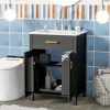 Whisen 24 in. Bathroom Storage Cabinet Bathroom Vanity with Ceramic Sink and 2 Soft-Close Doors - 3 of 4