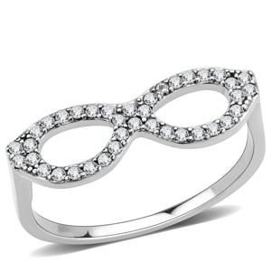 Slickblue No Plating Stainless Steel Women's Ring with Clear CZ, Infinity Symbol, Perfect for Everyday Wear, Size 5-10 - 1 of 4