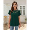 Summer Blouse For Women Lace Petal Sleeve Tops Short Sleeve Pleated Shirt Loose A Line Tshirts - 4 of 4