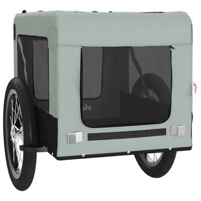 Gray and Black Oxford Fabric Pet Bike Cargo Trailer