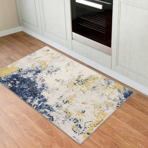 Area Rugs, Modern Abstract Accent Rugs with Non-Slip Backing, Stain-Resistant Soft Low Pile Rugs, Machine Washable Contemporary Printed Floor Carpet - 1 of 4