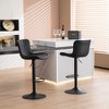 YOUNIKE Modern Bar Stools Set of 2 Adjustable Bar Height Chairs Leather Upholstered Armless Swivel Barstools 19.09"Wx20.87"Dx(32.68"-42.13")H - 2 of 4