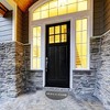 Evideco French Home Goods Welcome Outdoor Door Mat Semi Circle Scraper Front Door Rug PVC Non-Slip Backing 30" x 18" Grey - 2 of 4