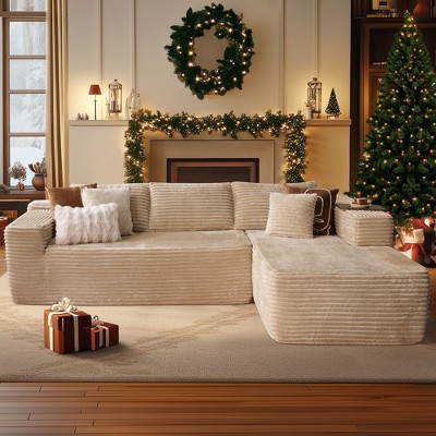 XIZZI Modular Sectional Sofa Couch,L-Shape Upholstered Couch,Modern Minimalist Couches for Living Room,Free Combination Deep Seat Corner Couch