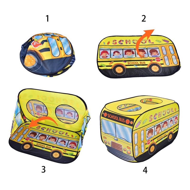 Fun Little Toys School Bus Pop-Up Tent with Backpack, 2 of 8