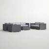 Outdoor Wicker Patio Conversation Set with Cushions, Modular Sectional Sofa and Coffee Table for Deck, Porch, or Backyard-The Pop Home - 4 of 4