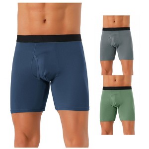 INSPIRE CHIC Men's 3 Pack Lightweight Solid Color Open-fly Basic Boxer Briefs - 1 of 4