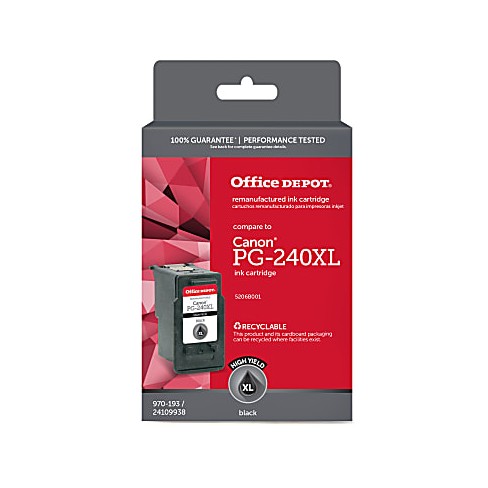 Office Depot® Remanufactured Black High-Yield Ink Cartridge Replacement For Canon® PG-240XL - image 1 of 2