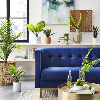 Modern Living Room With Faux Greenery Dcor Ideas Target