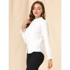 Allegra K Women's Button Down Ruffle Collar Long Sleeve Chiffon Shirt - image 4 of 4