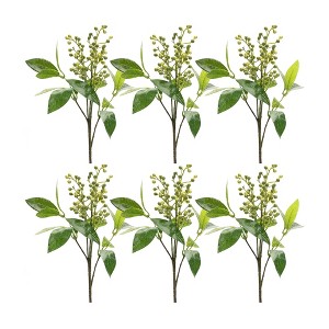 Decorative Green Berry Spray (Set of 6) 16 Inch Height for Centerpieces By Melrose - 1 of 3