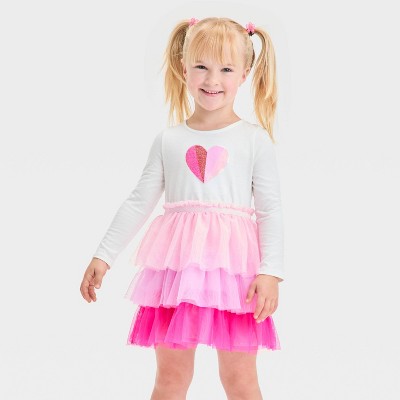 Toddler Girls' Heart Tulle Dress - Cat & Jack™ Cream