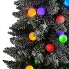 6.5ft. Flocked Fir Artificial Christmas Tree in Decorative Planter w/ 75 Multicolor Bulbs, 679 Branches, Festive X-Mas Glow - 3 of 4