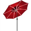 Costway 9Ft Solar LED Market Umbrella Aluminum Crank Tilt 16 Strip Lights - 2 of 4
