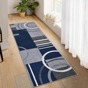 Acekool Rug, Modern Abstract, Stain Resistant, Non-Shedding, Low Pile Soft Carpet for Bedroom, Dining Room, Living Room - 1 of 4