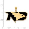 Black Bow Jewelry 14k Yellow Gold Plated Sterling Silver North Dakota Fighting Hawks NCAA Large Pendant - 2 of 3