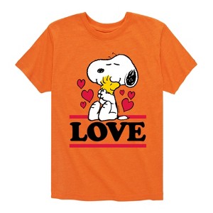 Boys' - Peanuts - Love Snoopy Woodstock Short Sleeve Graphic T-Shirt - 1 of 4