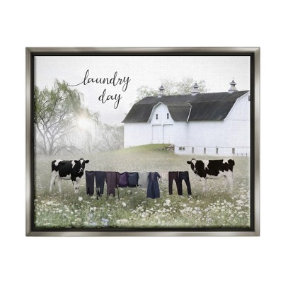 Stupell Industries Laundry Day Rural Cows MeadowFloater Canvas Wall Art